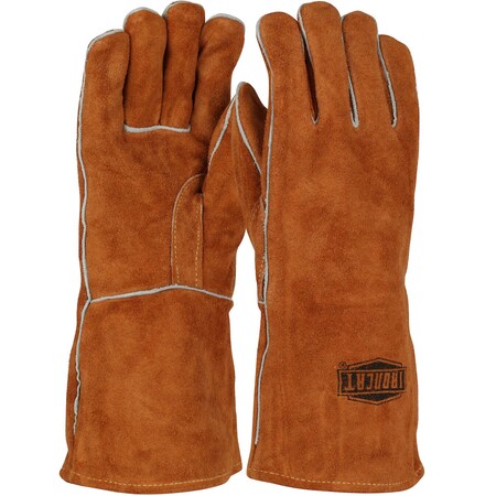 Protective Industrial Products Ironcat Shoulder Split Cowhide Lthr Welder's Glove w/Cotton Liner and Kevlar Stitching, 12PK 9020/L